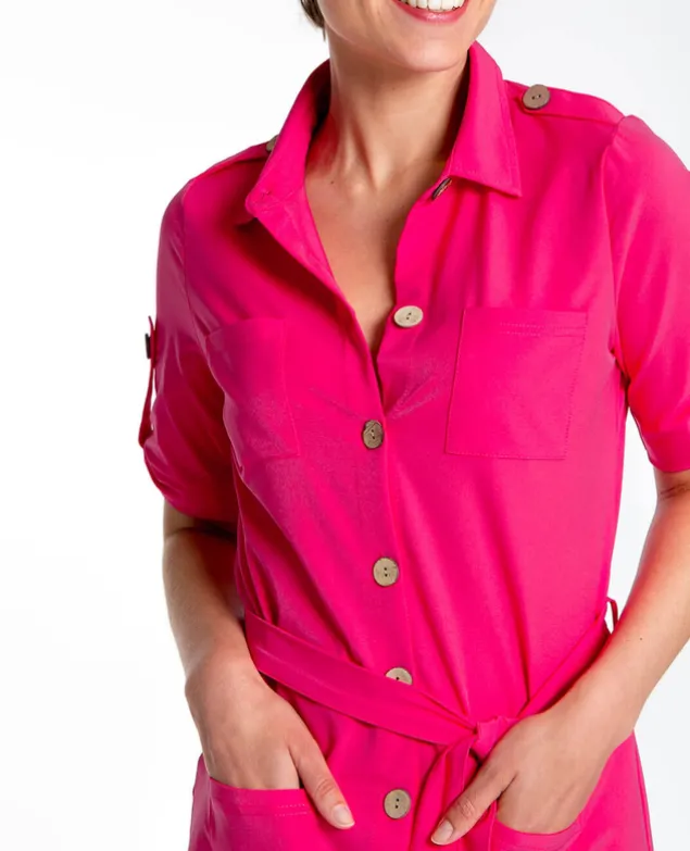 Shirt Dress Travel Pockets